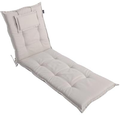 LILENO HOME Mar 1 cuscino per lettino a rotelle e sdraio da spiaggia, colore naturale Y, cuscino imbottito per lettino da giardino (188 x 60 x 8 cm)