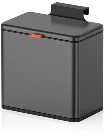 Mbillion 1.05 Gal Brushed Black Hanging Stainless Steel Compost Bin