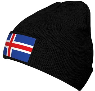 UVBDF Beanie-Mütze mit Island-Flagge für Herren und Damen, Strickmütze, warme und modische Kopfbedeckung für alle Jahreszeiten