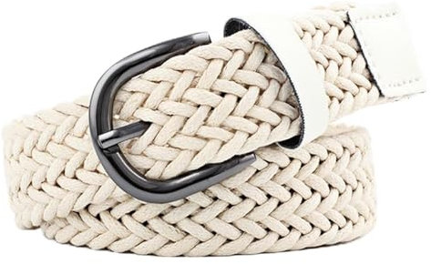 HLHLH Ledergürtel-Bund, Damen, lässiger Stretch-Twist-Webgürtel, Wachsseil, geflochtener Bundgürtel, bunt, All-Match-Lady-Kummerbund(Beige)