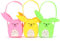 3 Piezas Cesta de Pascua Conejo con Asa, Bolsa de Fieltro Conejito de Pascua para Rellenar, Canasta de Pascua para Niños, Bolsas de Regalo de Pascua, Huevos de Pascua Cesta Decoración (Colorido)