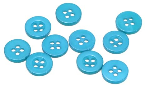 QUARKZMAN 10 Stück Harz Knöpfe Dunkelblau Nähknöpfe 11,5mm Runde Bastelknöpfe Buttons zum Annähen Flach 4-Loch Knopf für Nähen Hemd Kleidung Blusen DIY Handwerk Scrapbooking Dekorieren