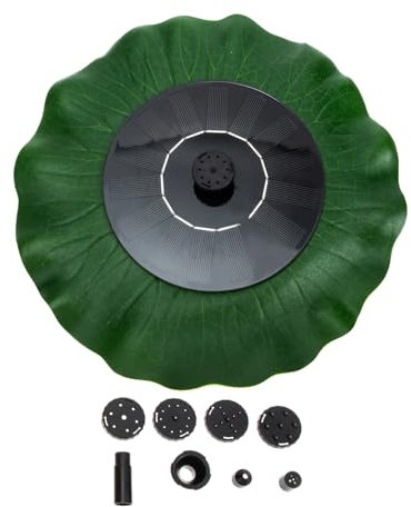 POPETPOP Solar Fountain Set for Garden Pond Outdoor Micro Floating Solar Powered Fountain Kit with Lotus Leaf Design Circulating Water Feature