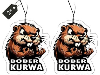 2 × Air Freshener with Bober Kurwa Motif, Car Air Freshener, Car Fragrance Pendant, Funny Fragrance Tree Car, Bobr Kurwa