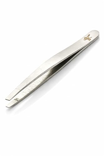 Pinzas de Cejas Profesionales Joya, Acero Inoxidable Alemán, Punta de Precisión, Antideslizante 9,5 cms