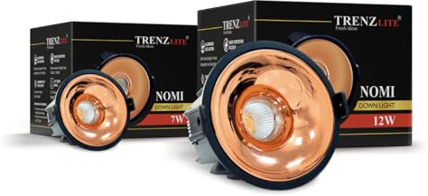 Trenz Lite Nomi 7W 12W Downlight Indoor LED Spotlights for Ceiling, Surface Mounted Spot Lights for Kitchen, Lounge, and Bathroom (Black, 7w)