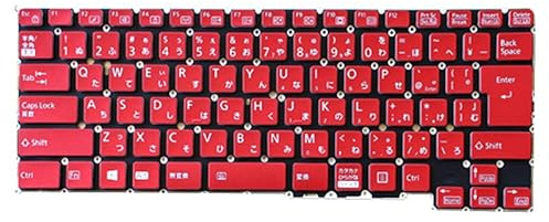 RTDPART Laptop-Tastatur für Fujitsu LifeBook U939 U939X (Japanisch, JP, JA) (Rot, mit Hintergrundbeleuchtung) Neu