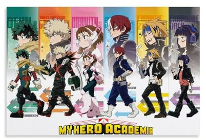 My Hero Poster Academia Classic Anime Vintage Movie Cover Für Zimmer, Ästhetische Leinwand-Wandkunst, Schlafzimmer-Dekor Poster 12x18inch(30x45cm)