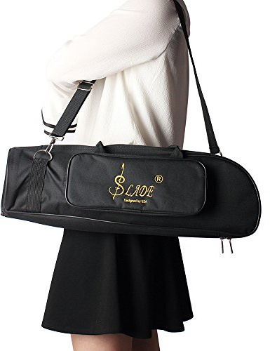 Mtlavishness 600D Water Trumpet Gig Bag Made Of Oxford Cloth For Musicians During Transport And Storage With Adjustable Single Shoulder Strap Pocket And 5mm Cotton Padded (Black)