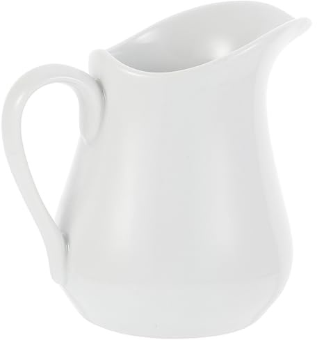 Bricchetto Latte Ceramica Bianco 450ml, Tazza per Latte | Finitura Liscia, Resistente a Deformazioni e Rotture, per Bbq e Cena in Festa
