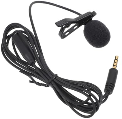 Hemobllo Micrófono de Solapa para Teléfono Portátil Clip Negro Abs para Grabación Clara en Entrevistas y Transmisiones en Directo, Rango 20hz-20khz y Alta Sensibilidad