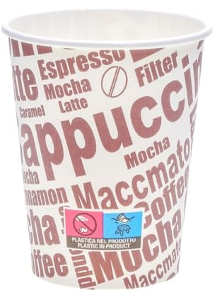 ECOPICNIC Lot de 1200 gobelets jetables 180 ml Ø 70 mm Blanc avec motif Coffee to go Gobelets en carton pour café, thé, boissons chaudes, gobelets en papier pour bureau, restauration, café, événements