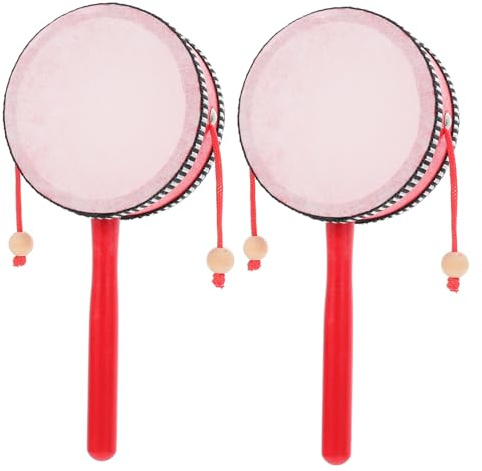 ORFOFE 2 Tamburelli Ondulati in Legno per Ragazzo Ragazza, Giocattoli Educativi Resistenti All’usura, Promuovono Coordinazione, Design Creativo, Strumento Musicale Portatile