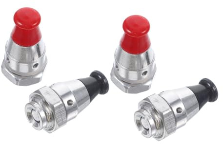 Toyvian 4Pcs Aluminium Alloy Pressure Cooker Jigger Valves Safety Replacement with Design for Kitchen Pressure Cooker Supplies and Safety Valve Maintenance