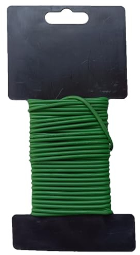 Lazos para plantas, 2,5 mm x 10 m, alambre verde, encuadernación gruesa para atar rosas trepadoras, alambre suave