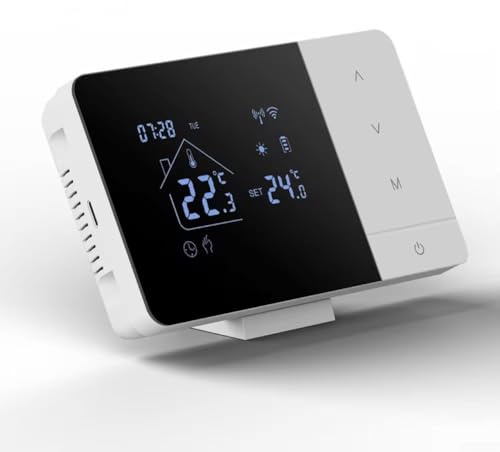Termostato de calefacción y refrigeración WiFi para Tuya Smart y Smart-Life, controlador programable de caldera de gas de 7 días con control de voz a través de Alexa, USB o fuente de batería, rango