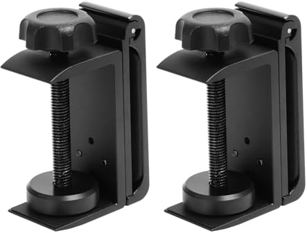 SHINEOFI 2pcs Metal Headphone Stand Foldable Headset Hanger Detachable Hook Clamp Desk Headphone Holder for Home Office Use