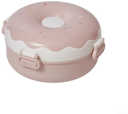Lonchera de acero inoxidable 304 diseñada con compartimentos para uso familiar y escolar, mantiene los alimentos separados (rosa)