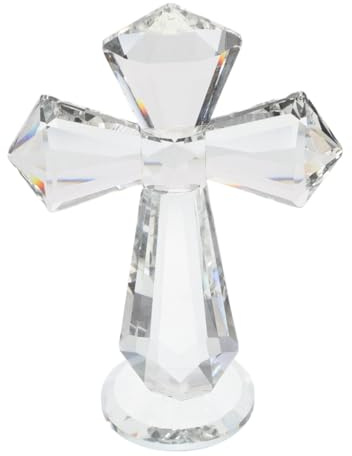 iplusmile Crystal Cross 14.8 cm Glass Crucifix – Rainbow Suncatcher for Windowsill, Christening & First Communion Gift for Women, Friends
