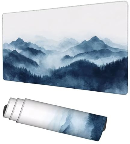 Alfombrilla Ratón Azul Naval Mouse Pad 900x400x3mm Alfombrilla Gaming montaña Desk Mat, Protector Escritorio, Accesorios Gaming, Mejora Precisión y Velocidad, para PC Gamer, Portátil, Oficina, f-87