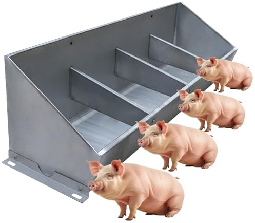 Futtertrog für Schweine aus Edelstahl – robuster Futterspender für den Innen- und Außenbereich, ideal für Rinder, Ziegen und Pferde