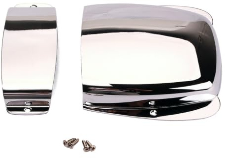 Bass Guitar Bridge Cover Plate 125mm 48.5mm Two Piece Set | Chrome Finish, Iron Construction, Improves Appearance, Hand Rest Support