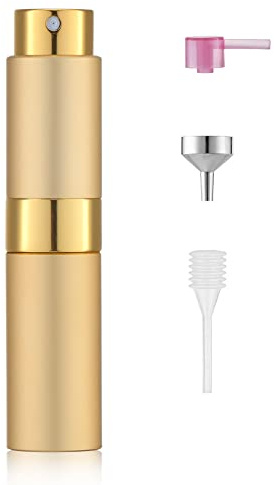 Toureal 8ml Spruzzino Profumo Ricaricabile, Vaporizzatore da Viaggio, Atomizzatore Nebulizzatore Profumo, Bottiglie Porta Profumo Spray (Oro)