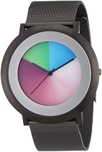 Colour Inspiration, Unisex Armbanduhr Quarz, Serie ONE Classic L, IP Titan 44 mm rundes Edelstahlgehäuse Armband:Edelstahl Milanese und Clip-Verschluß, Armband:22 mm