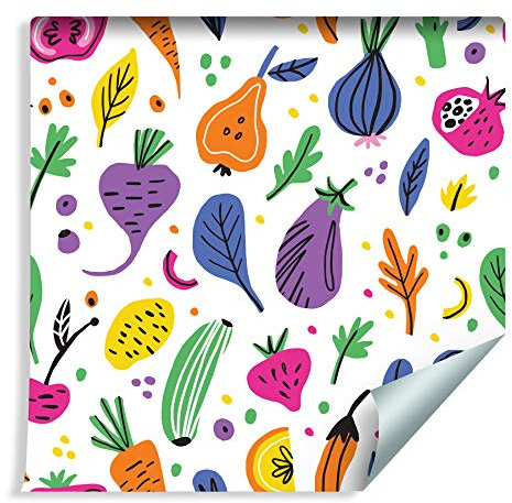 Muralo Fototapete Küche 1000 x 53 cm Vliestapete Wand Tapete Obst Gemüse Wohnzimmer Restaurant Moderne Wandbild Küchenraum 3D Wand Dekoration