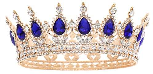 FORSEVEN Königin Krone Strass Hochzeit Kronen und Diademe für Frauen Kostüm Party Haarschmuck Prinzessin Geburtstag Krone Kristall Brautkrone