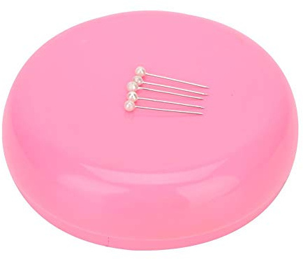 Outbit Cuscino rotondo magnetico per spilli - Cuscino rotondo magnetico per spilli Porta aghi da cucito Custodia per la casa Forniture domestiche(Rosa)