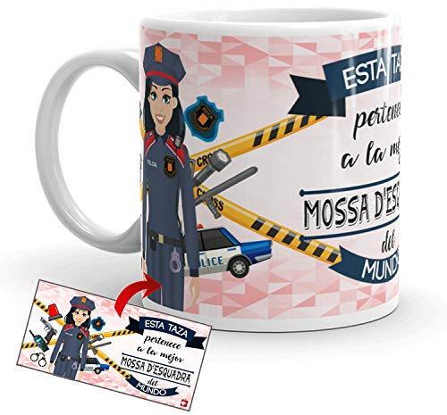 Kembilove Taza de Café de la Mejor Mossa D'escuadra del Mundo – Taza de Desayuno para la Oficina – Taza de Café y Té para Profesionales – Tazas de Cerámica de Profesiones – Idea de Regalo Original