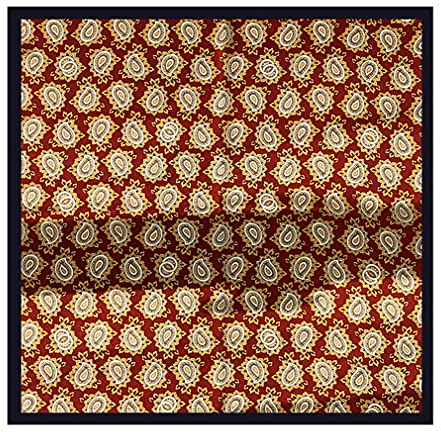 UK_Stone Herren 100% Seide Bandana Halstuch Krawatte Anzug Taschenhandtuch 50 * 50cm (Paisley #4 Schwarzrot)