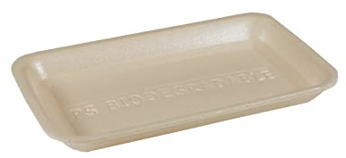 PAMPOLS Pack 1.020 Bandejas Biodegradables de Porexpan Biodegradables 225x135x25 mm | Ideales para Preservar Carnes, Pescados, Embutidos, Quesos, Frutas, etc. | Ligeras y Versátiles | Color Crema
