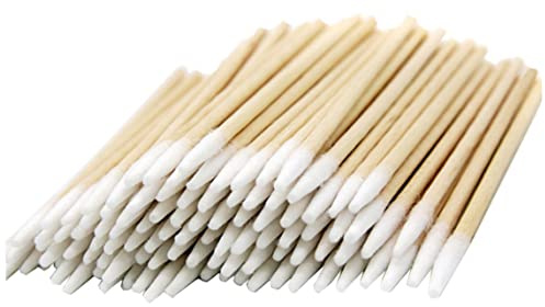 300 Piezas Mango De Madera Hisopo De Algodón Tatuaje Suministros Permanentes Aplicador con Punta Bastoncillos De Algodón Maquillaje Cosmético Asistente Palos para Maquillaje De Tatuaje De Cejas.