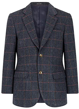 WALKER AND HAWKES - Derby Tweed Windsor Blazer för män, Blå tweed, 56 SE