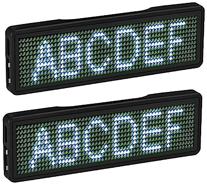 TsoLay 2 x Bluetooth-LED-Namensschild, wiederaufladbar, zum Selbermachen, programmierbar, Scrolling-Nachrichtenbrett, Anzeige, LED, Typ 5