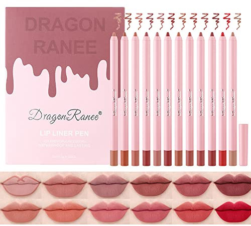 Sitovely Hochpigmentierter, cremiger Lippenkonturenstift, 12 Farben, matter Samt-Lippenstift, glatt, abriebfest, langanhaltende, feuchtigkeitsspendende Lippen-Make-up