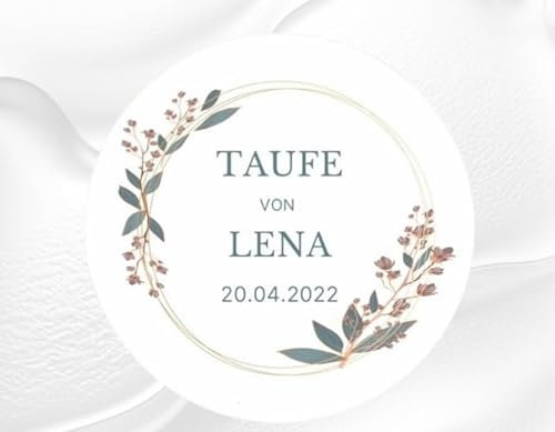 24 Personalisierte Taufe-Sticker – Perfekt für Gastgeschenke, Einladungskarten & Tischdeko – Rund, 40 mm