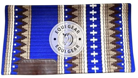 EQUIGEAR Western Show Horse Satteldecke aus neuseeländischer Wolle, Western-Design, handgefertigte Satteldecke, Wollpolster, Sensor Flex (Anpassung möglich), WQ63 (34x42)