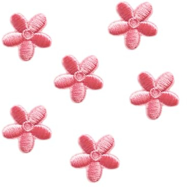 Wambere 10 Stück Blumen Applikationen,Patches zum Aufbügeln,Aufnäher Flicken zum Aufbügeln,Gestickter Blumenaufnäher,Bügelbild Aufbügelflicken,für DIY Kunsthandwerk Kleidungsdekoration,Rosa