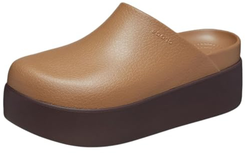Crocs Women's Dylan Platform Clog, Mule Platform Shoes for Women, Sepia, 10