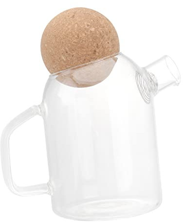 CIYODO Jarra de Vidrio Grueso de 500 Ml con Tapa de Corcho para Uso Doméstico Jarra para Jugo Tetera