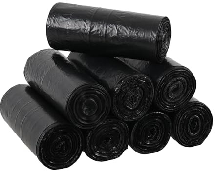Nesmilers 8 Rollen Müllbeutel, schwarz, 200 Beutel (40 Liter)