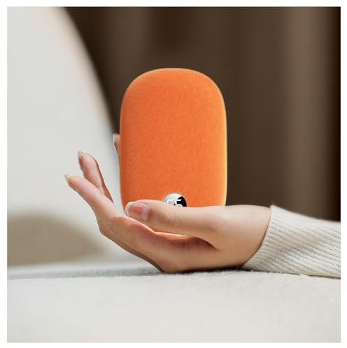 LVSHUOHC Calefactor Bateria Recargable FuncióN De Masaje Y Banco De EnergíA (10000 Mah), Calentadores Manos Terciopelo FrancéS CóModo, Calienta Manos BateríA,Orange