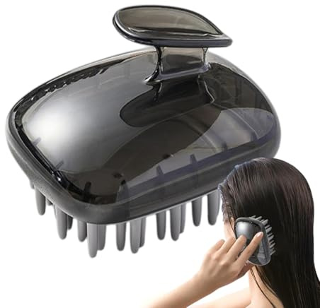 Silikon Kopfhautmassagegerät - Anti-Rutsch Haar Kopfhaut Shampoo Bürste - Weiche Borsten Haar Scrubber Abnehmbare Haarwaschbürste für nasses und trockenes Haar