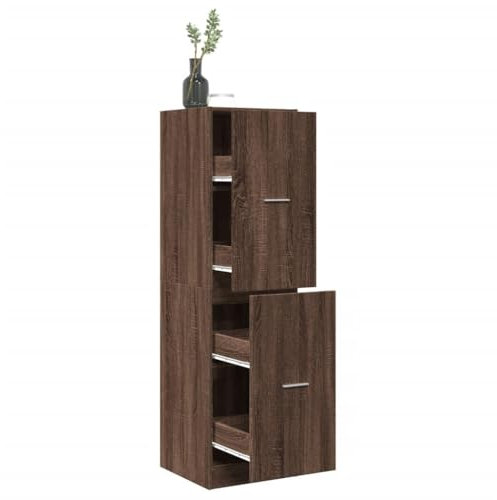 Gecheer Apothekenschrank, Mehrzweckkommode mit Schubladen, 40 x 41 x 144,5 cm, Spanplatte, für Küche, Wohnzimmer oder Büro