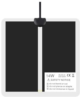 YCNLYSSR Heizmatte für Setzlinge, 5 W – 45 W, Heizkissen für den Innenbereich, Garten, Reptilien, Einstellbarer Temperaturregler, wasserdichte Abdeckung, Heizmatte für Pflanzen (14 W, 28 x 28 cm)