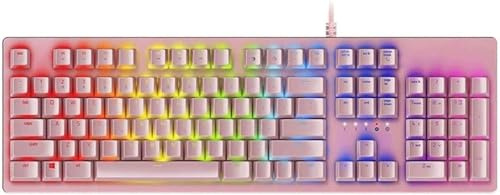 SHRGOMPIT Clavier de Jeu mécanique Filaire rétroéclairé par LED RVB avec commutateurs for Joueurs Windows Mac PC