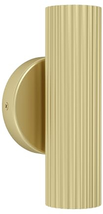 Eglo Bedside wall Light Portillo, Indoor lamp with uplight and Downlight, indirect Bedroom and Living Room Lighting, Metal in matt Brass, GU10